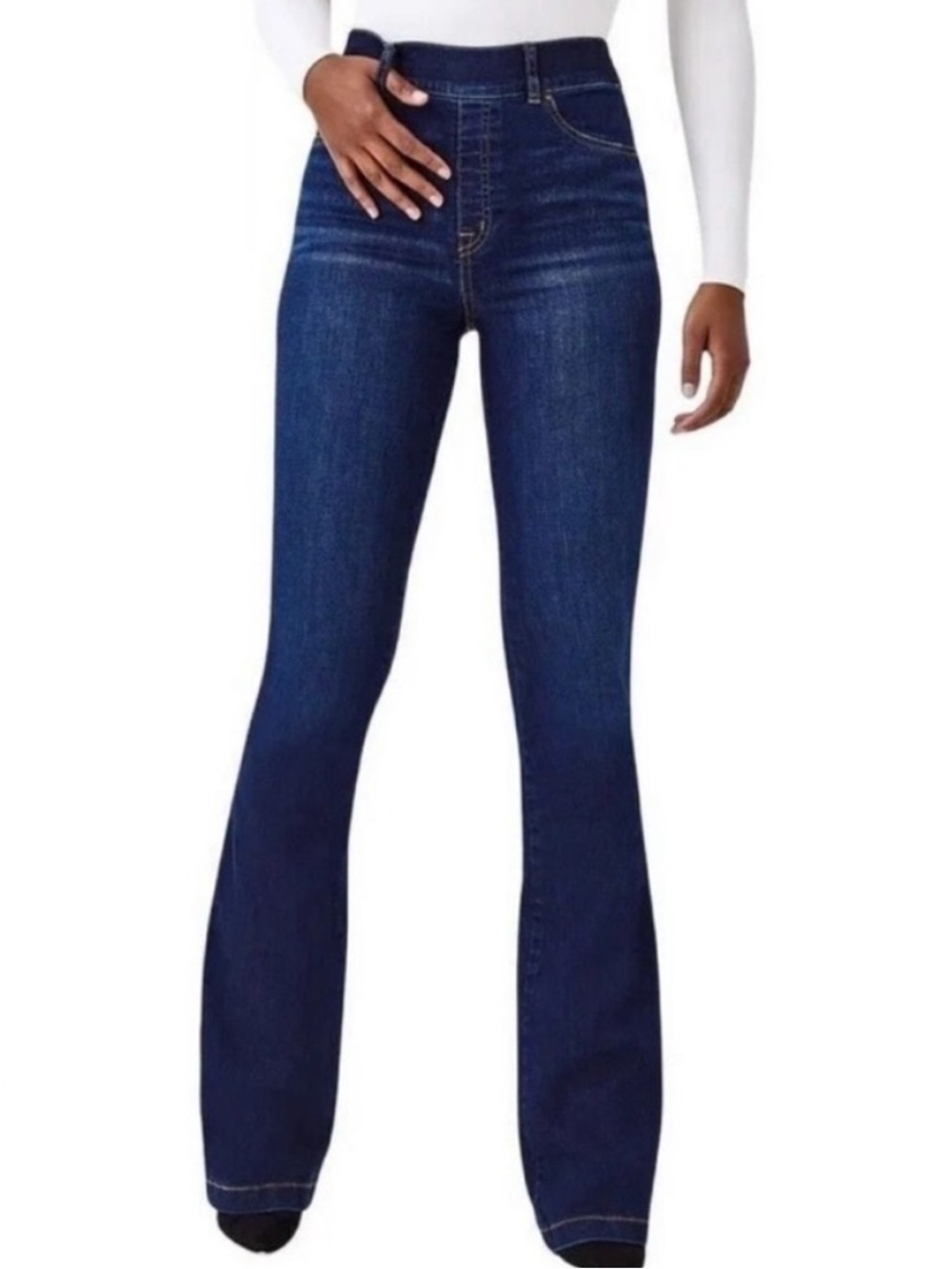 Spanx XSmall Petite Jeans Flare Jeans in Midnight Shade blue NWT